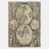 Vintage Alte Weltkarten Decke (Vorderseite Vertikal)