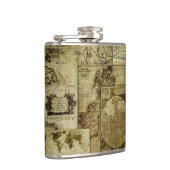 Vintage Alte Weltkarten Flachmann (Rechts)