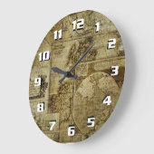 Vintage Alte Weltkarten Große Wanduhr (Winkel)