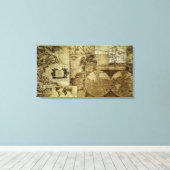 Vintage Alte Weltkarten Leinwanddruck (Insitu (Holzboden))