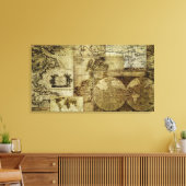 Vintage Alte Weltkarten Leinwanddruck (Insitu (Wohnzimmer))