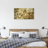 Vintage Alte Weltkarten Leinwanddruck (Insitu (Schlafzimmer))