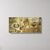 Vintage Alte Weltkarten Leinwanddruck (Vorderseite)