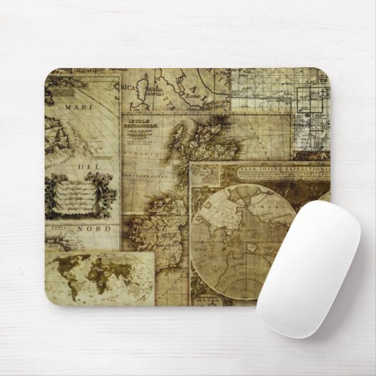 Vintage Alte Weltkarten Mousepad (Mit Mouse)