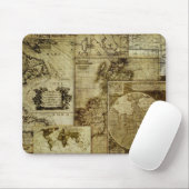 Vintage Alte Weltkarten Mousepad (Mit Mouse)