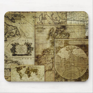 Vintage Alte Weltkarten Mousepad