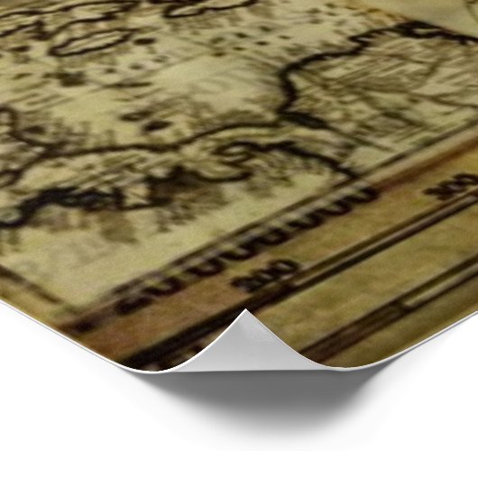 Vintage Alte Weltkarten Poster (Ecke)