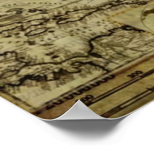 Vintage Alte Weltkarten Poster (Ecke)