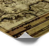 Vintage Alte Weltkarten Poster (Ecke)