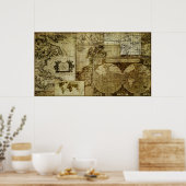 Vintage Alte Weltkarten Poster (Küche)