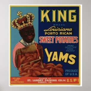 Vintage alte Yamswurzel-Frucht-Kisten-Aufkleber Poster