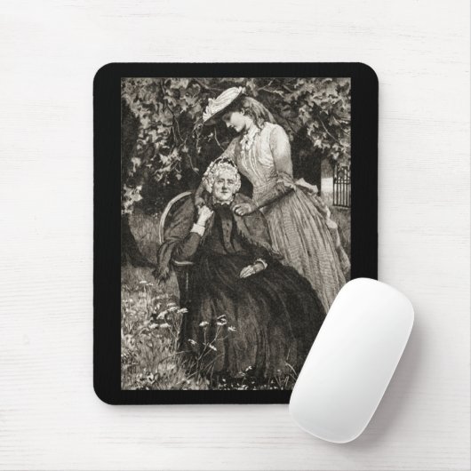 Vintage ältere Mutter und Tochter Mousepad (Mit Mouse)