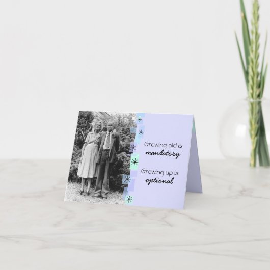 Vintage ältere Paar-wachsende alte Karte (Vorderseite)