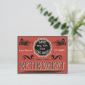 Vintage Altersversorgung Save the Date Ankündigungspostkarte (Stehend Vorderseite)