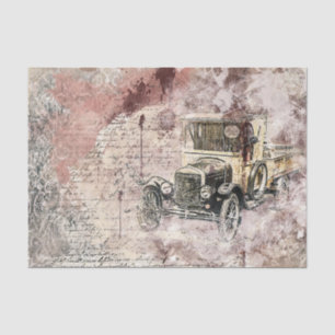Vintage-Altes Auto im viktorianischen Dekor-Stil Seidenpapier