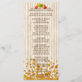 Vintage altes Holz Herbst Hochzeitsprogramm nach M Programm (Rückseite)
