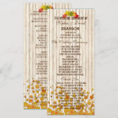 Vintage altes Holz Herbst Hochzeitsprogramm nach M Programm (Vorne/Hinten)