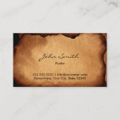 Vintage, altgebrannte Papierpastete Visitenkarte (Vorderseite)