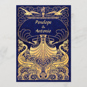 Vintage, altmodische Hochzeitseinladungen Einladung