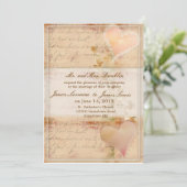 Vintage, altmodische Hochzeitsreise Einladung (Stehend Vorderseite)