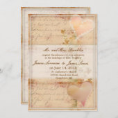 Vintage, altmodische Hochzeitsreise Einladung (Vorne/Hinten)