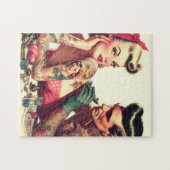 Vintage Altschule Tattoo Couple Illustration Puzzle (Horizontal)