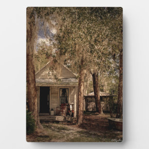 Vintage Altstadt Florida Rustikale Hütte aus Holz Fotoplatte
