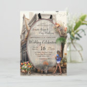 Vintage Altstadt Kunst Einladung (Stehend Vorderseite)