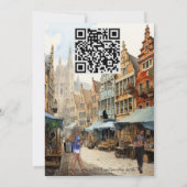 Vintage Altstadt Kunst Einladung (Rückseite)