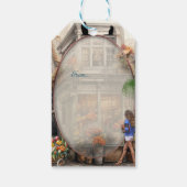 Vintage Altstadt Kunst Geschenkanhänger (Rückseite)