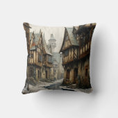 Vintage Altstadt Kunst Kissen (Rückseite)