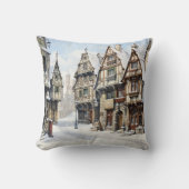 Vintage Altstadt Kunst Kissen (Vorderseite)