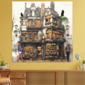 Vintage Altstadt Kunst Leinwanddruck (Insitu (Wohnzimmer))