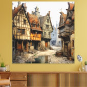 Vintage Altstadt Kunst Leinwanddruck (Insitu (Wohnzimmer))