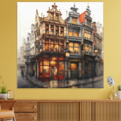 Vintage Altstadt Kunst Leinwanddruck (Insitu (Wohnzimmer))