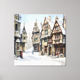 Vintage Altstadt Kunst Leinwanddruck