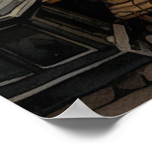 Vintage Altstadt Kunst Poster (Ecke)