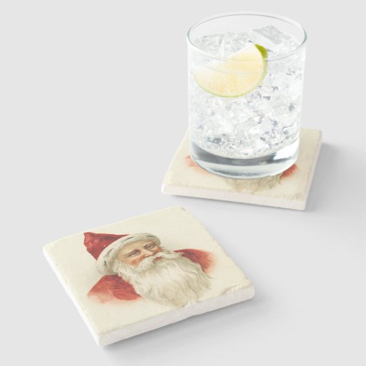 Vintage Altzeit Weihnachten Steinuntersetzer (Seitenansicht)