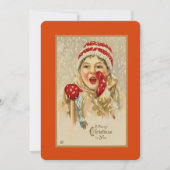 Vintage Altzeit Weihnachtskinder Feiertagskarte (Vorderseite)