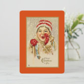 Vintage Altzeit Weihnachtskinder Feiertagskarte (Stehend Vorderseite)