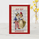 Vintage am 4. Juli "angesagtes HopfenHooray" Karte (Gelbe Blume)