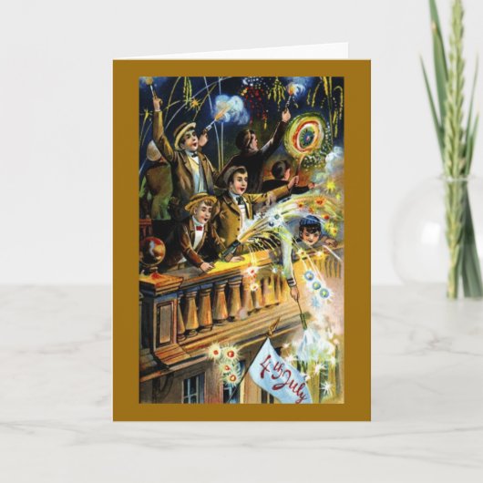 Vintage am 4. Juli Karte (Vorderseite)