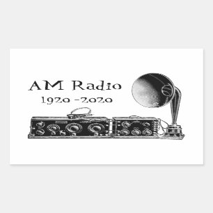 Vintage-AM-Radioempfänger anpassen Rechteckiger Aufkleber