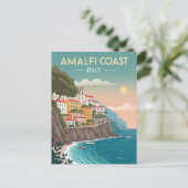 Vintage Amalfi Coast Travel Postkarte (Stehend Vorderseite)