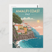 Vintage Amalfi Coast Travel Postkarte (Vorne/Hinten)