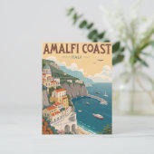 Vintage Amalfi Coast Travel Postkarte (Stehend Vorderseite)