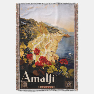 Vintage Amalfi Italia Reise-Grafikposter-Kunst Decke