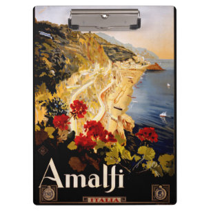 Vintage Amalfi Italia Reise-Grafikposter-Kunst Klemmbrett