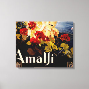 Vintage Amalfi Italia Reise-Grafikposter-Kunst Leinwanddruck
