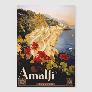 Vintage Amalfi Italia Reise-Grafikposter-Kunst Magnetkarte